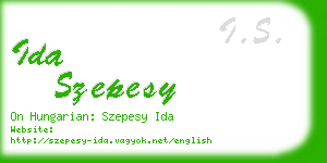 ida szepesy business card